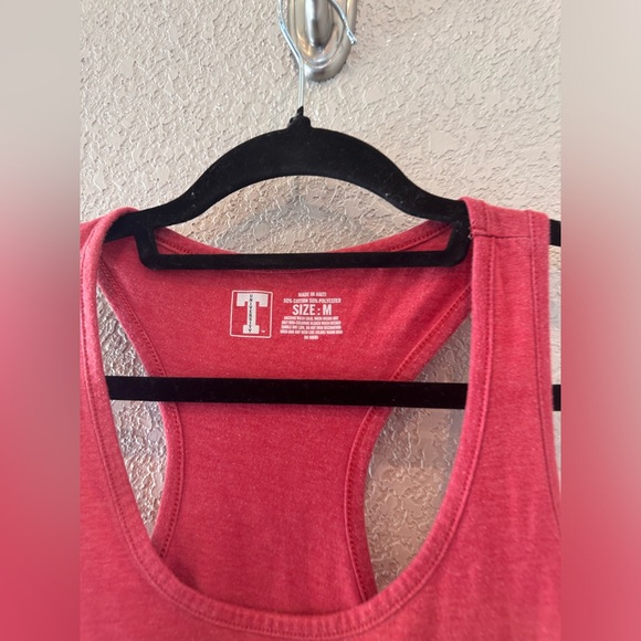 Peace Love and KU Breathable Tank Top Athletic Style Red Jayhawk Size Medium - Picture 2 of 5